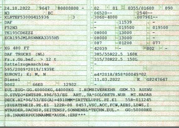 Zulassungsbescheinigung