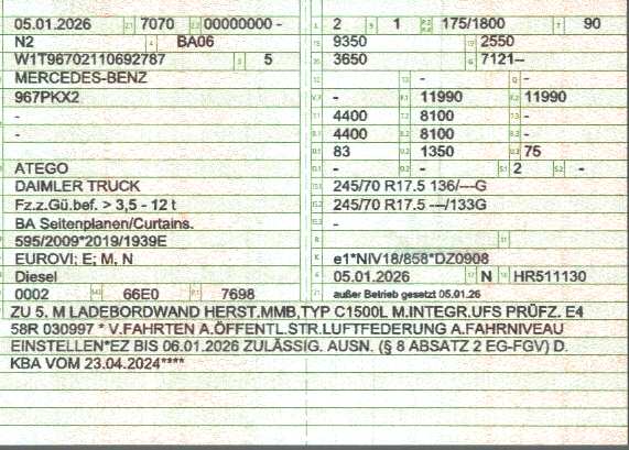 Zulassungsbescheinigung