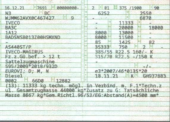 Zulassungsbescheinigung