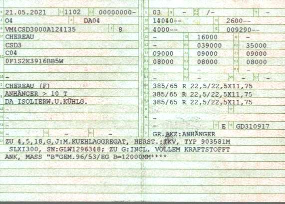 Zulassungsbescheinigung