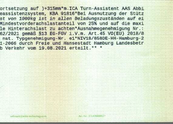 Zulassungsbescheinigung