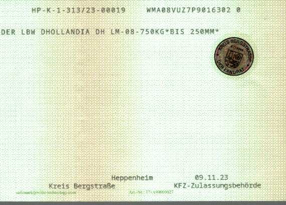 Certificato di registrazione