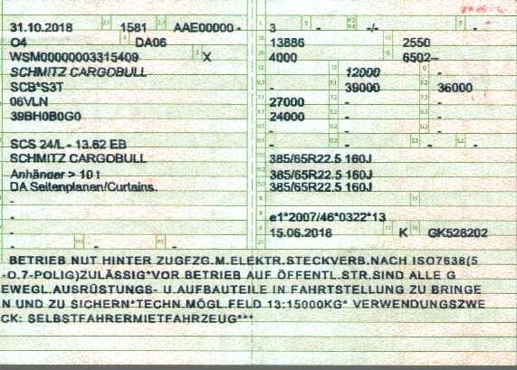 Zulassungsbescheinigung