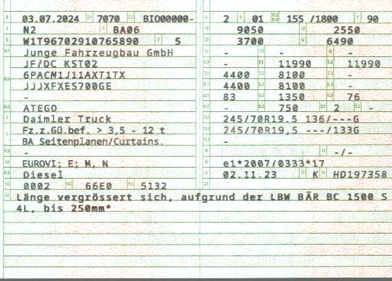 Zulassungsbescheinigung