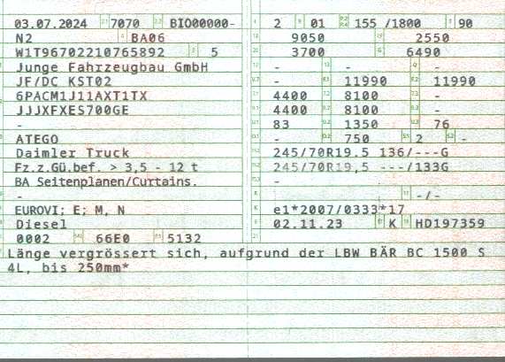 Zulassungsbescheinigung