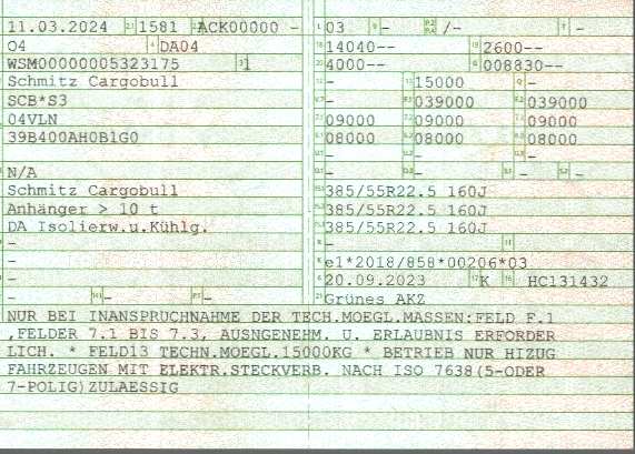 Zulassungsbescheinigung