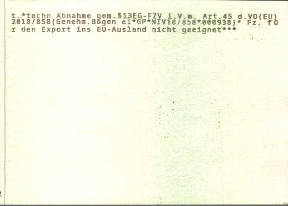 Zulassungsbescheinigung