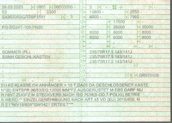 Zulassungsbescheinigung