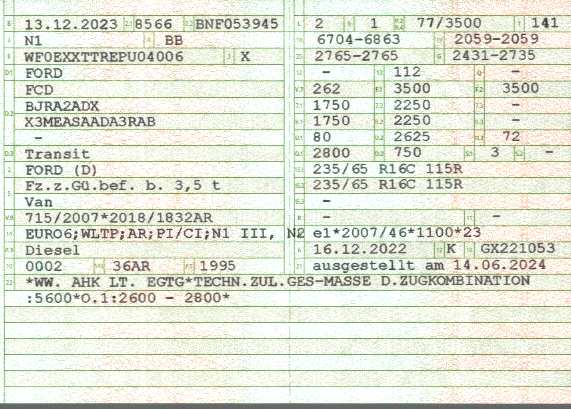 Zulassungsbescheinigung