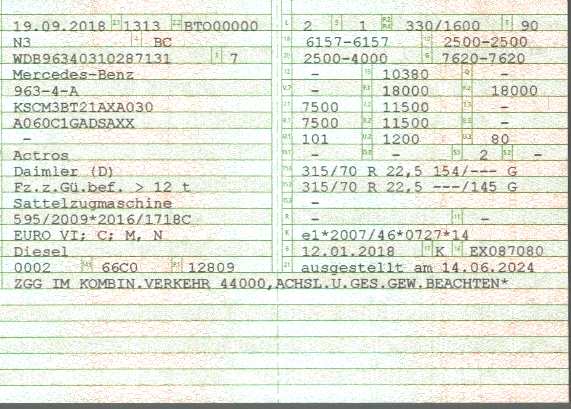 Zulassungsbescheinigung