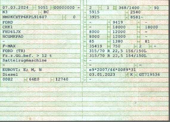 Zulassungsbescheinigung