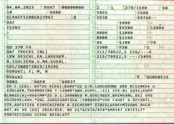 Zulassungsbescheinigung