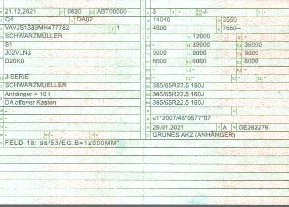 Zulassungsbescheinigung