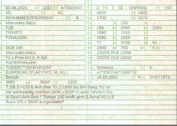 Zulassungsbescheinigung