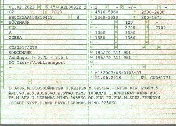 Zulassungsbescheinigung