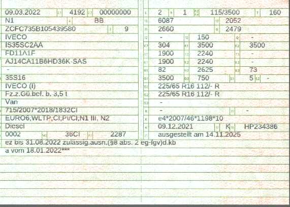 Zulassungsbescheinigung