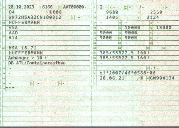 Zulassungsbescheinigung