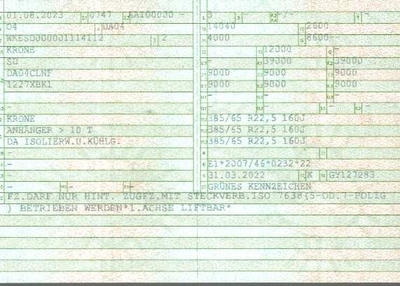 Zulassungsbescheinigung