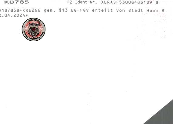 Zulassungsbescheinigung