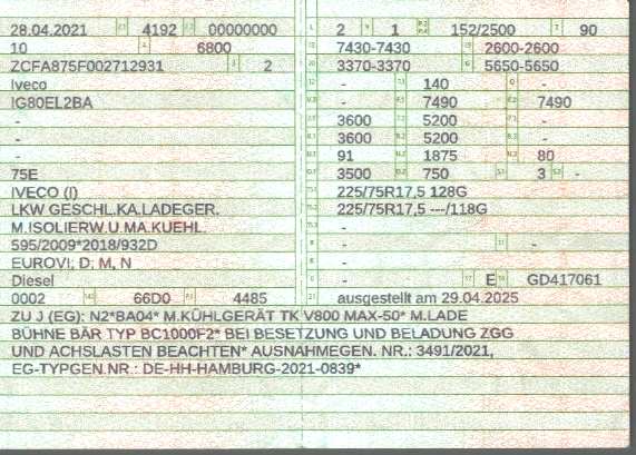 Zulassungsbescheinigung