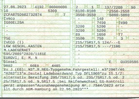 Zulassungsbescheinigung
