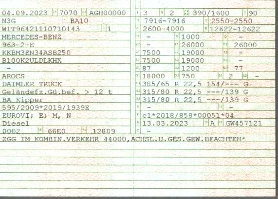 Zulassungsbescheinigung