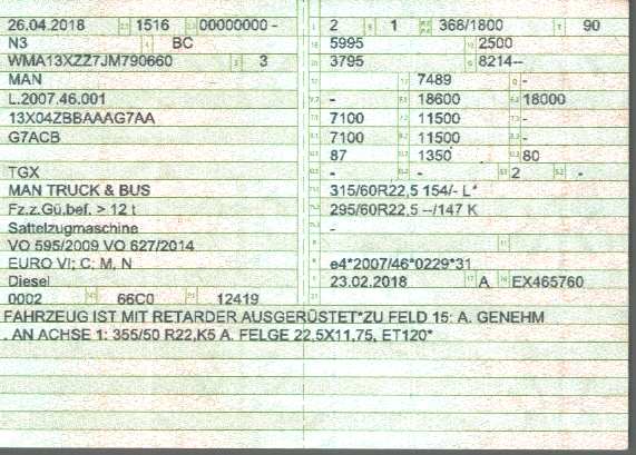 Zulassungsbescheinigung