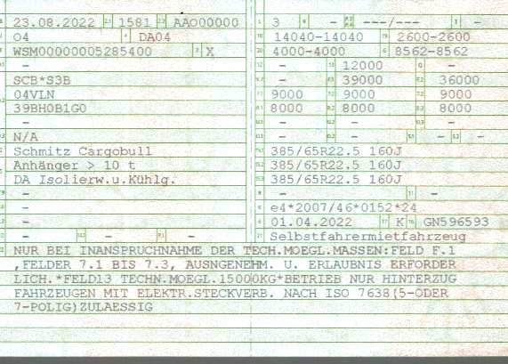 Zulassungsbescheinigung